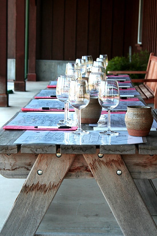 Tasting Table at Hendry's Vineyard Tasting Table at Hendry's Vineyard