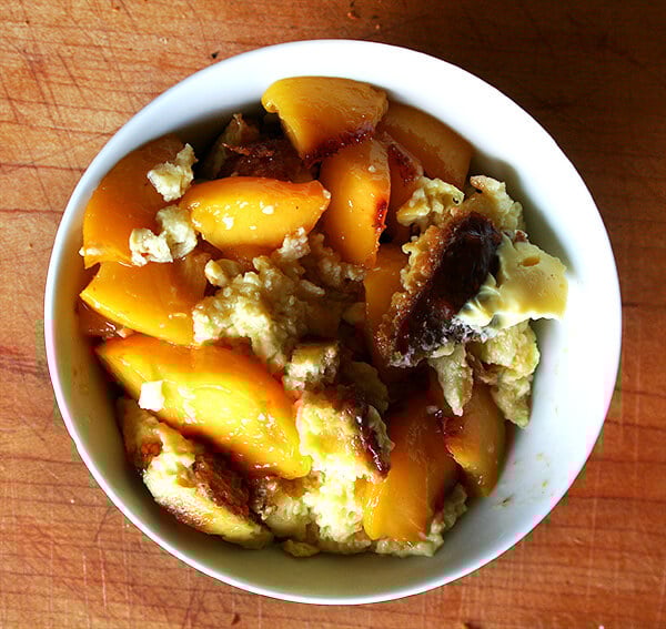 bread pudding with sautéed peaches bread pudding with sautéed peaches