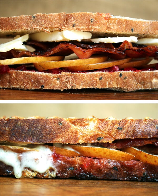 bacon, cheddar and pear panini bacon, cheddar and pear panini