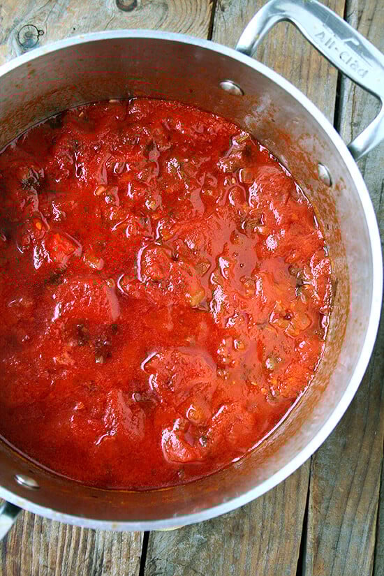 tomato sauce, just finished stewing tomato sauce, just finished stewing