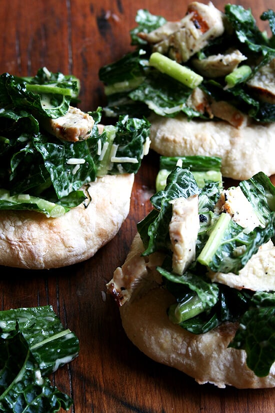 piadines topped with kale caesar and grilled chicken piadines topped with kale caesar and grilled chicken