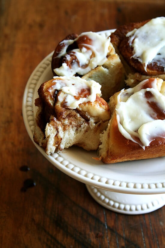 cinnamon rolls on cake stand cinnamon rolls on cake stand