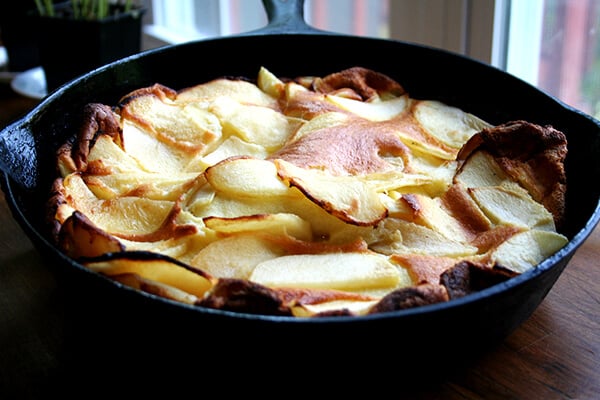 big apple pancake, just baked big apple pancake, just baked