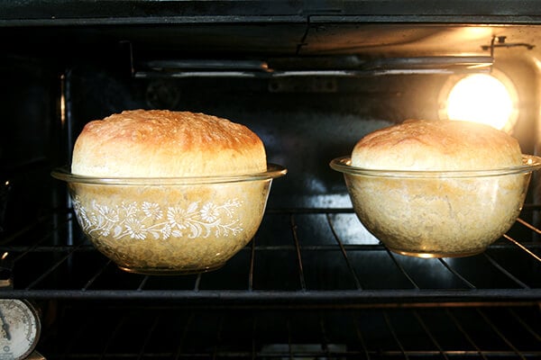 bread in oven