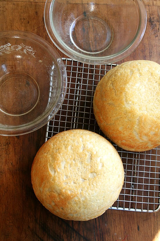 peasant bread, just baked