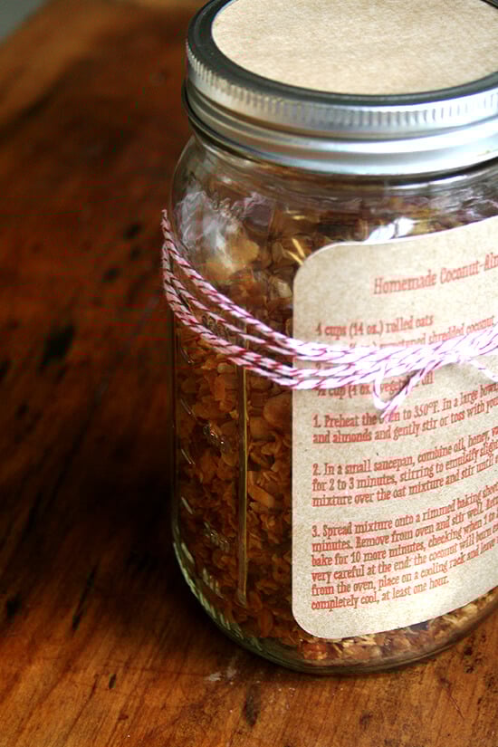 homemade granola with recipe card homemade granola with recipe card