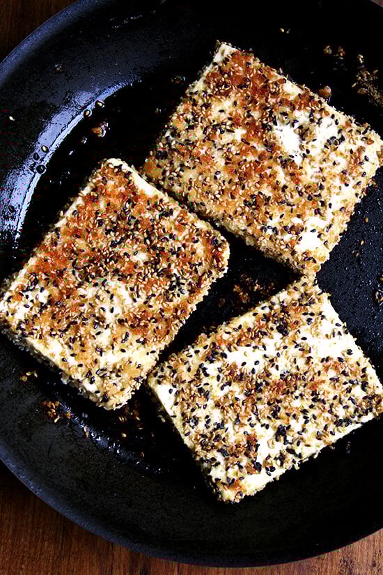 crisping the tofu