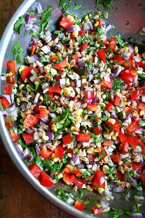 Summer farro salad
